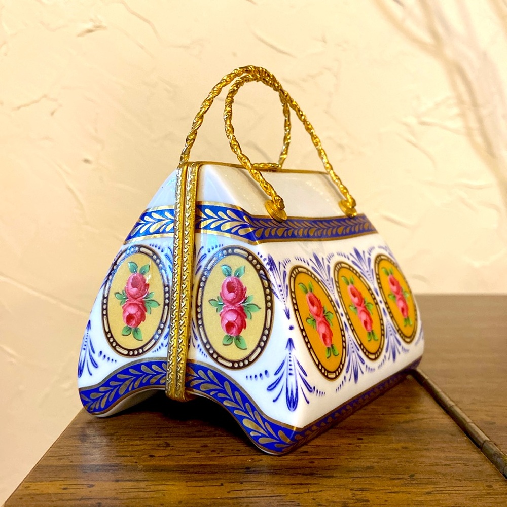Beautiful HANDBAG/PURSE Hinged Trinket Box Vintage 1970’s 4” - Picture 3 of 10